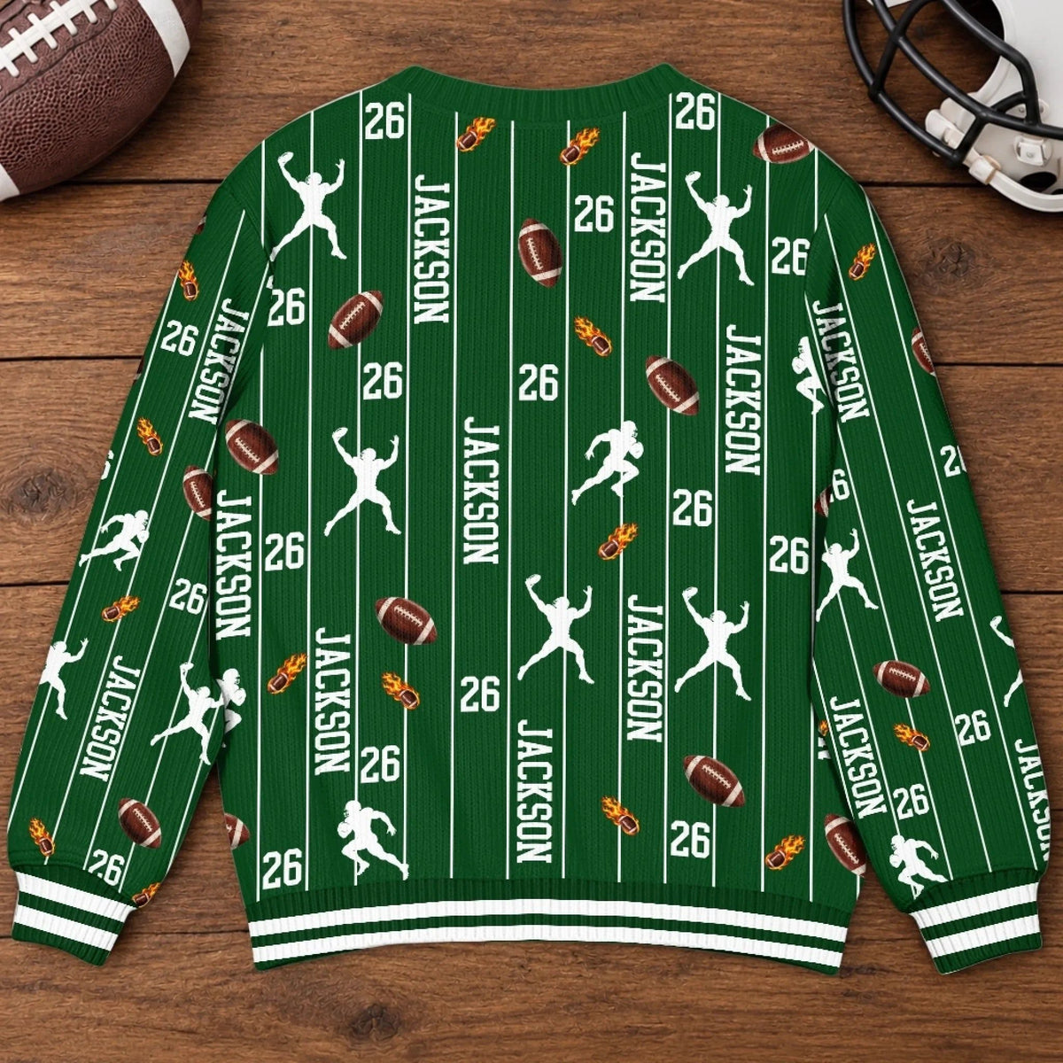 Custom American Football Player Gifts - Personalized Ugly Sweatshirt