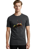 Ninja-Riding-Beetle Mens Graphic Tee, 100% Cotton, Casual Summer Wear