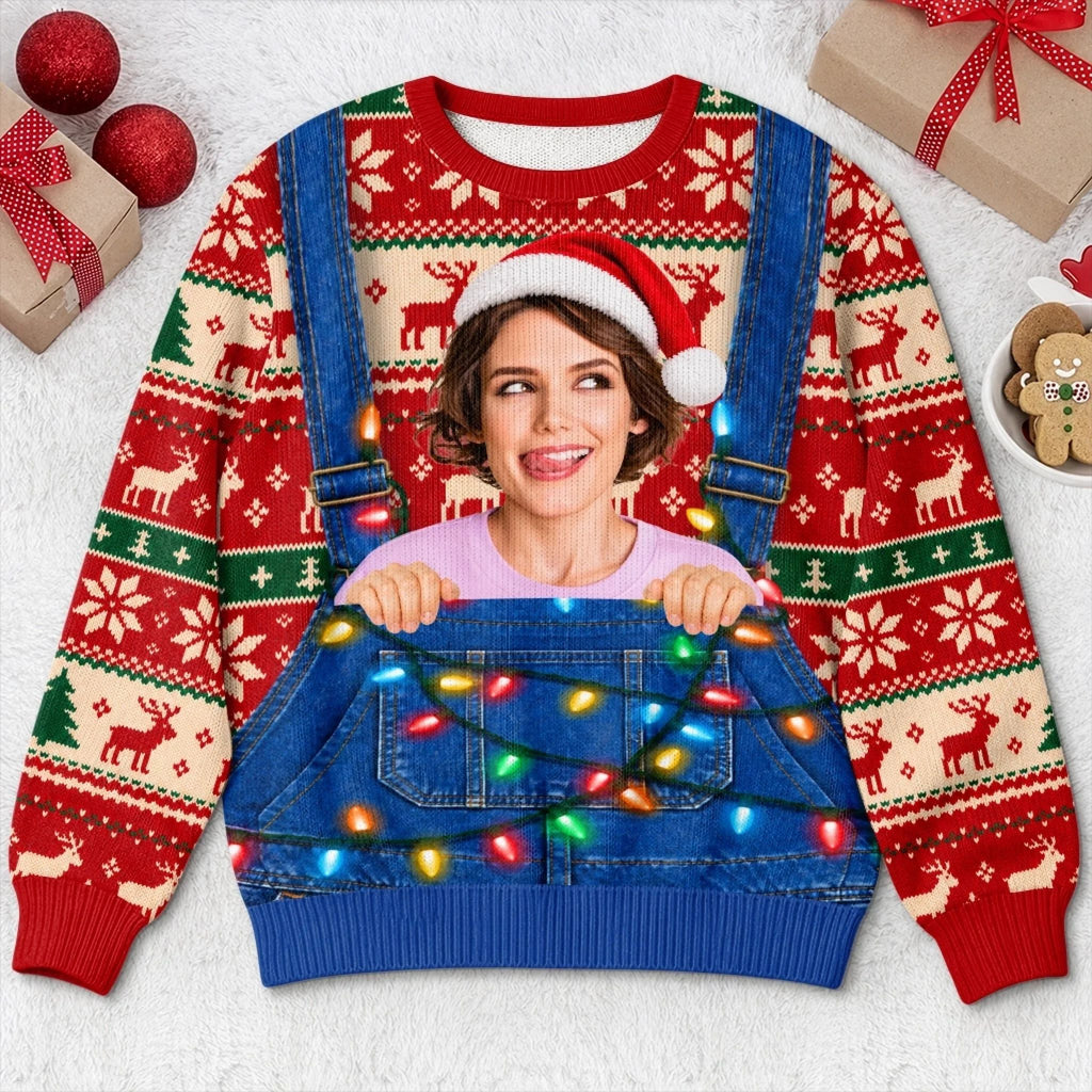 Custom Photo Christmas Gifts for Couples - Personalized Ugly Sweatshirt