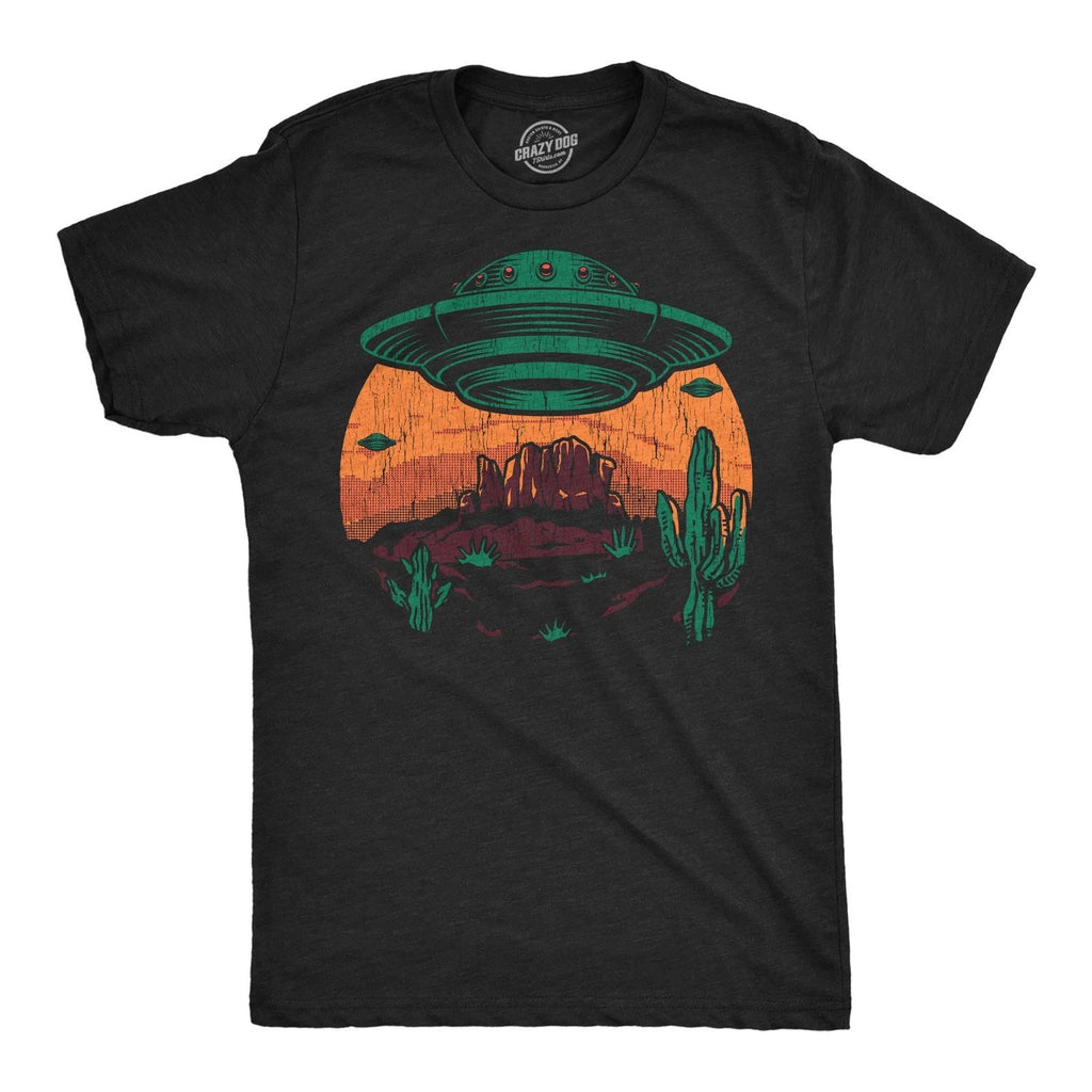 Mens Funny T Shirts Desert UFOs Sarcastic Alien Graphic Novelty Tee For Men