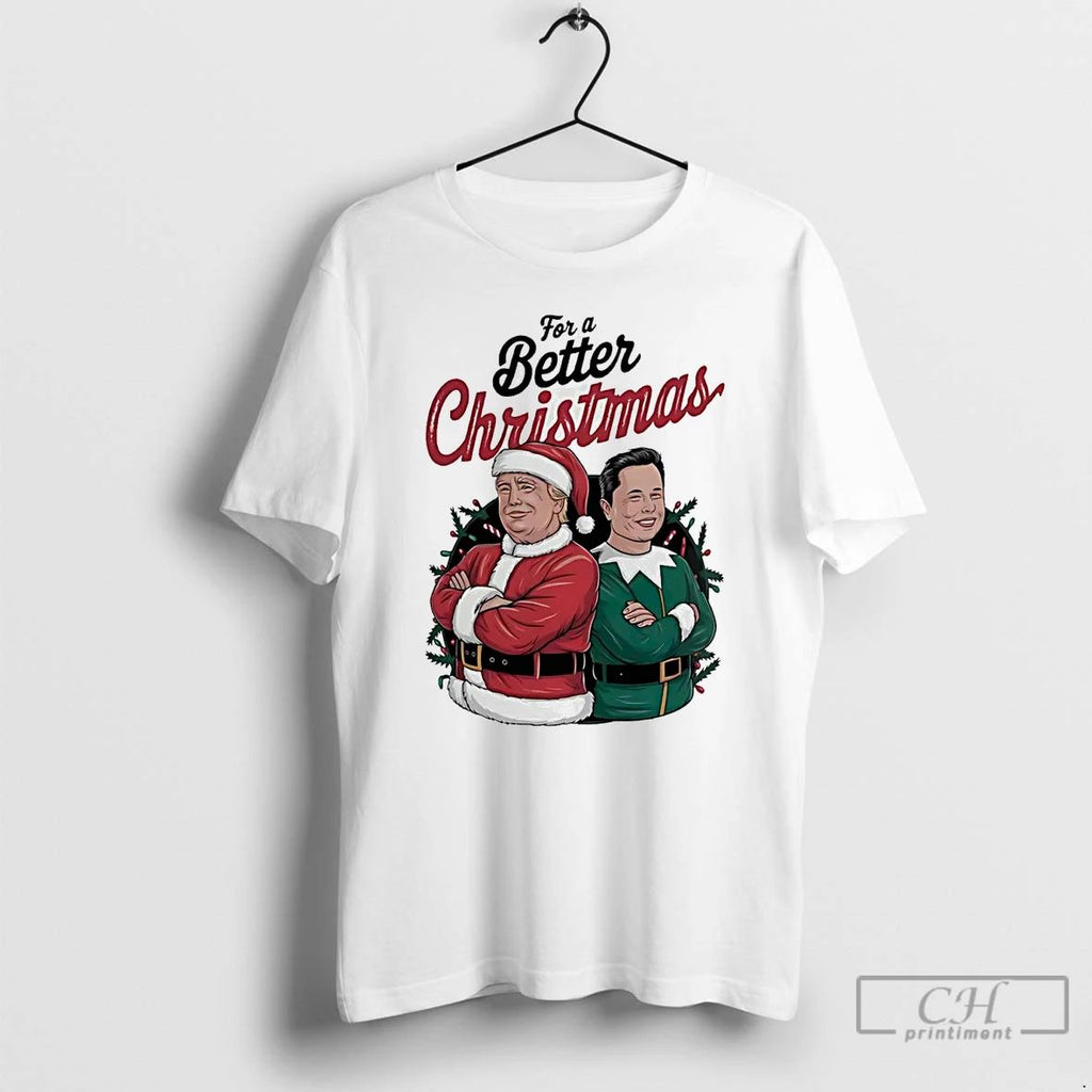 Classic Santa Trump Elon Elf For A Better Christmas T Shirts