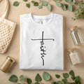 Faith Cross Christian T-Shirt – Minimalist Religious Graphic Tee A142