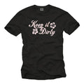 MEN'S SURF T-SHIRT SAYING KEEP IT DIRTY PRINTED DESIGN FLOWER BEACH SKATE S-XXL