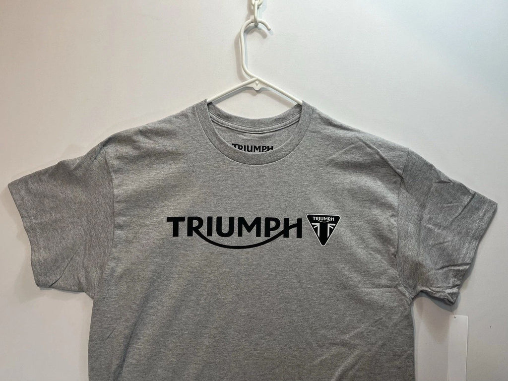 Triumph Motorcycles Classic Logo Biker Tee (Brand New Condition) Gray T-Shirt