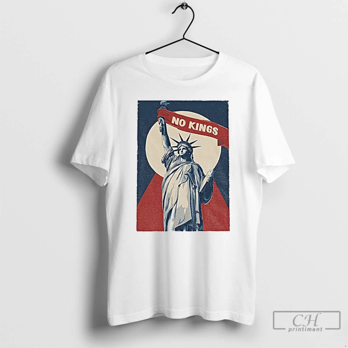 Classic No Kings Statue Of Liberty Democracy Protest Anti Trump T Shirts