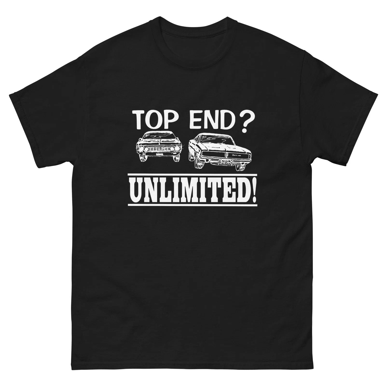 TOP END UNLIMITED T SHIRT DIRTY MARY CRAZY LARRY 69 CHARGER