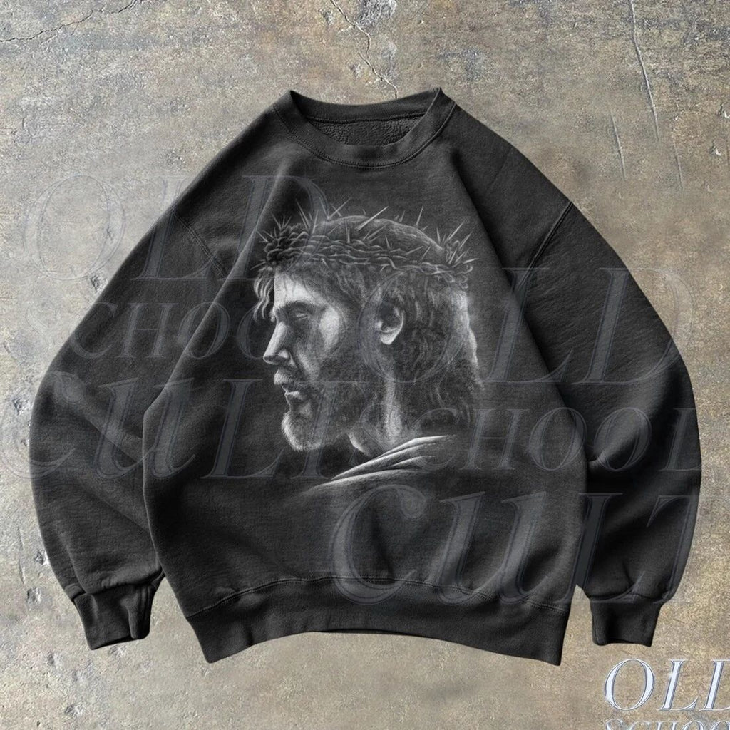 Jesus Vintage 90s Graphic Hoodie, Retro Y2k Jesus Hand Drawn Sweater,