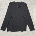 Public Rec Henley Shirt Mens Sz Large Black Long Sleeve Stretch Pullover Cotton
