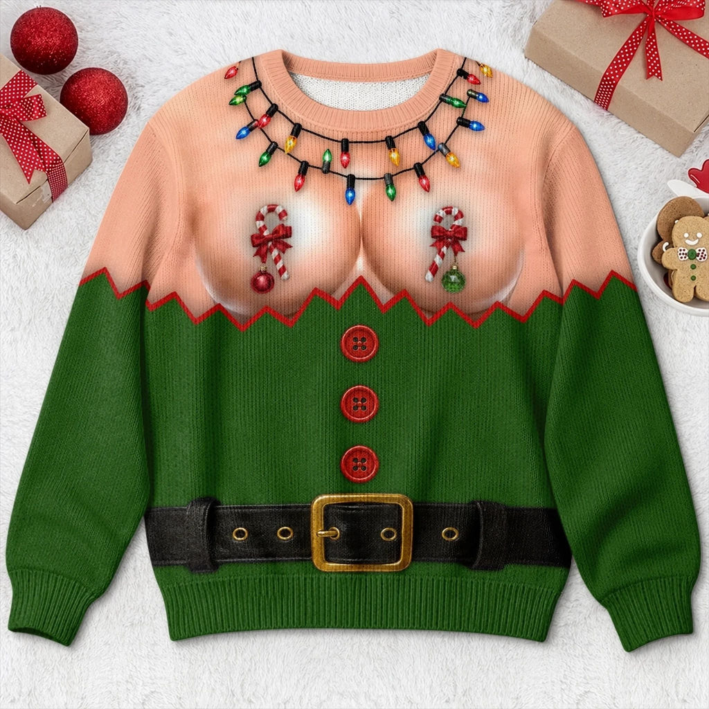 Custom Funny Ugly Sweatshirt - Personalized Christmas Birthday Gifts For Husband, Son, Grandson, Brother, Grandpa, Dad, Yourself - Check Out My Holiday Cheer