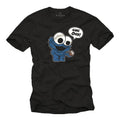 FUNNY WANTED MEN SERIES SHIRT WITH MONSTER PRINT DESIGN - SHORTSLEEVE COOKIE TEE