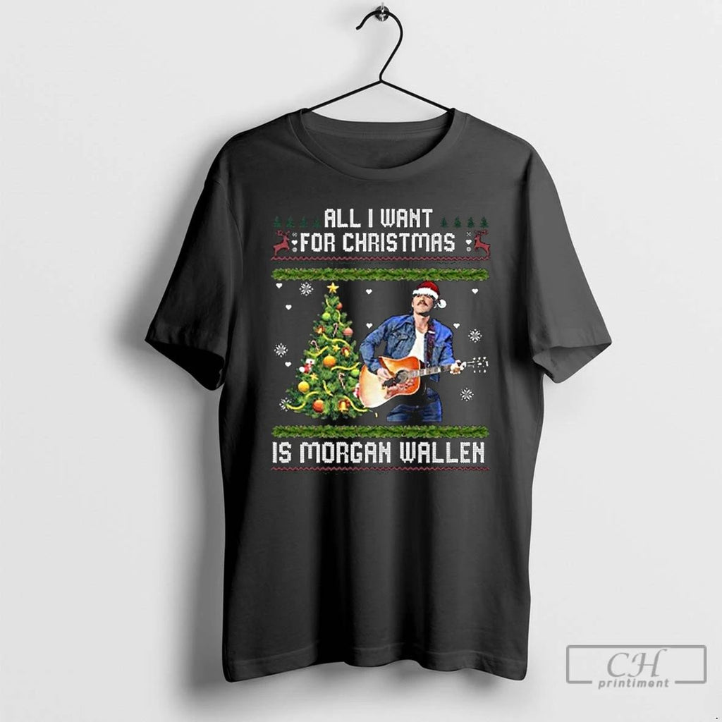 Classic All I Want For Christmas Is Morgan Wallen Ugly 2025 Long Sleve T Shirts