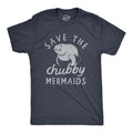 Mens Save The Chubby Mermaids T Shirt Funny Cute Manitee Preservation Tee for