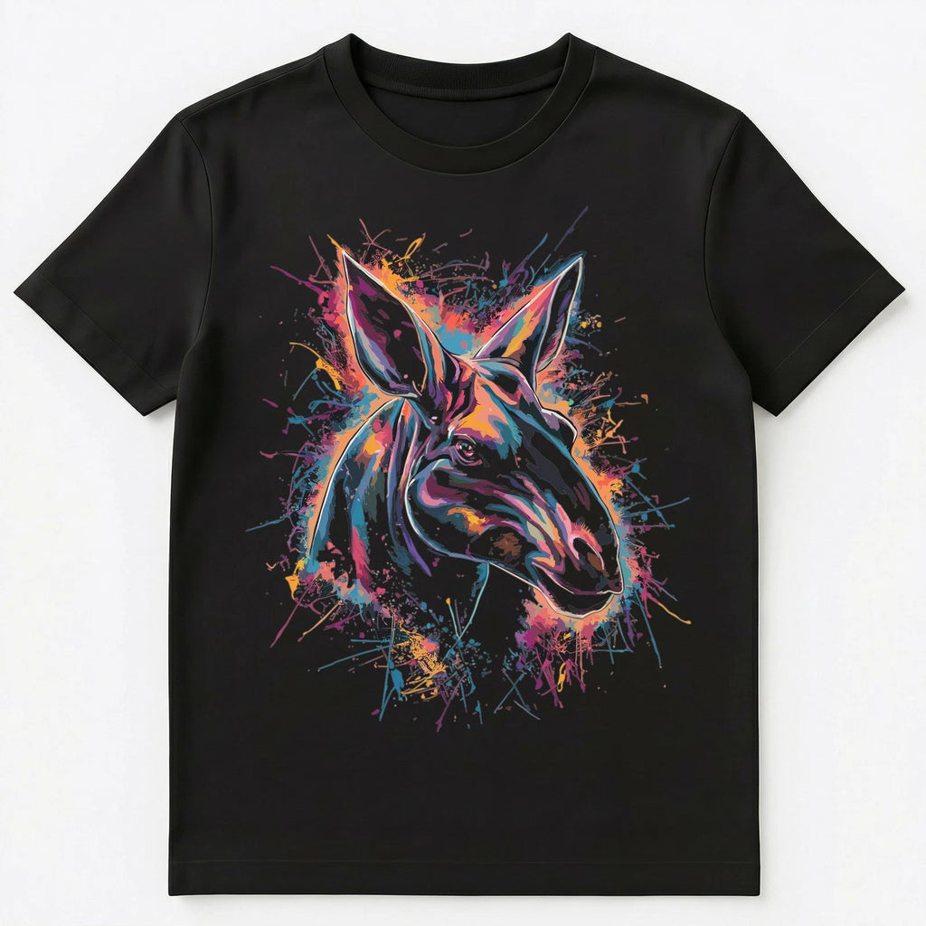 Colorful Paint Splash Okapi Art Graphic Unisex T-Shirt