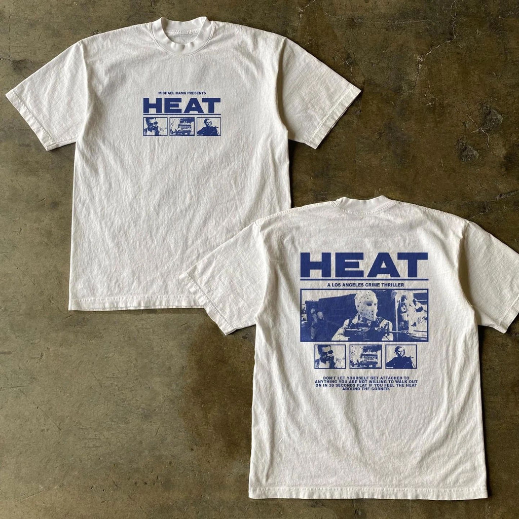 Retro HEAT Movie Graphic T-Shirt 2-Sided Unisex Tee S-5XL