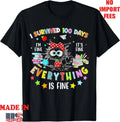 I Survived 100 Days of School Teacher Kids Cat Lover T-Shirt, Kid Adult Tee
