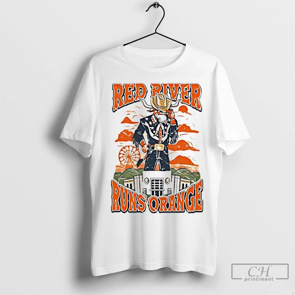 Classic Texas Longhorns Red River Runs Orange Mascot