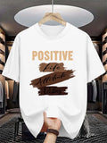 Positive Life Attitude Vibes Graphic T-Shirt Motivational Quote Tee Gift