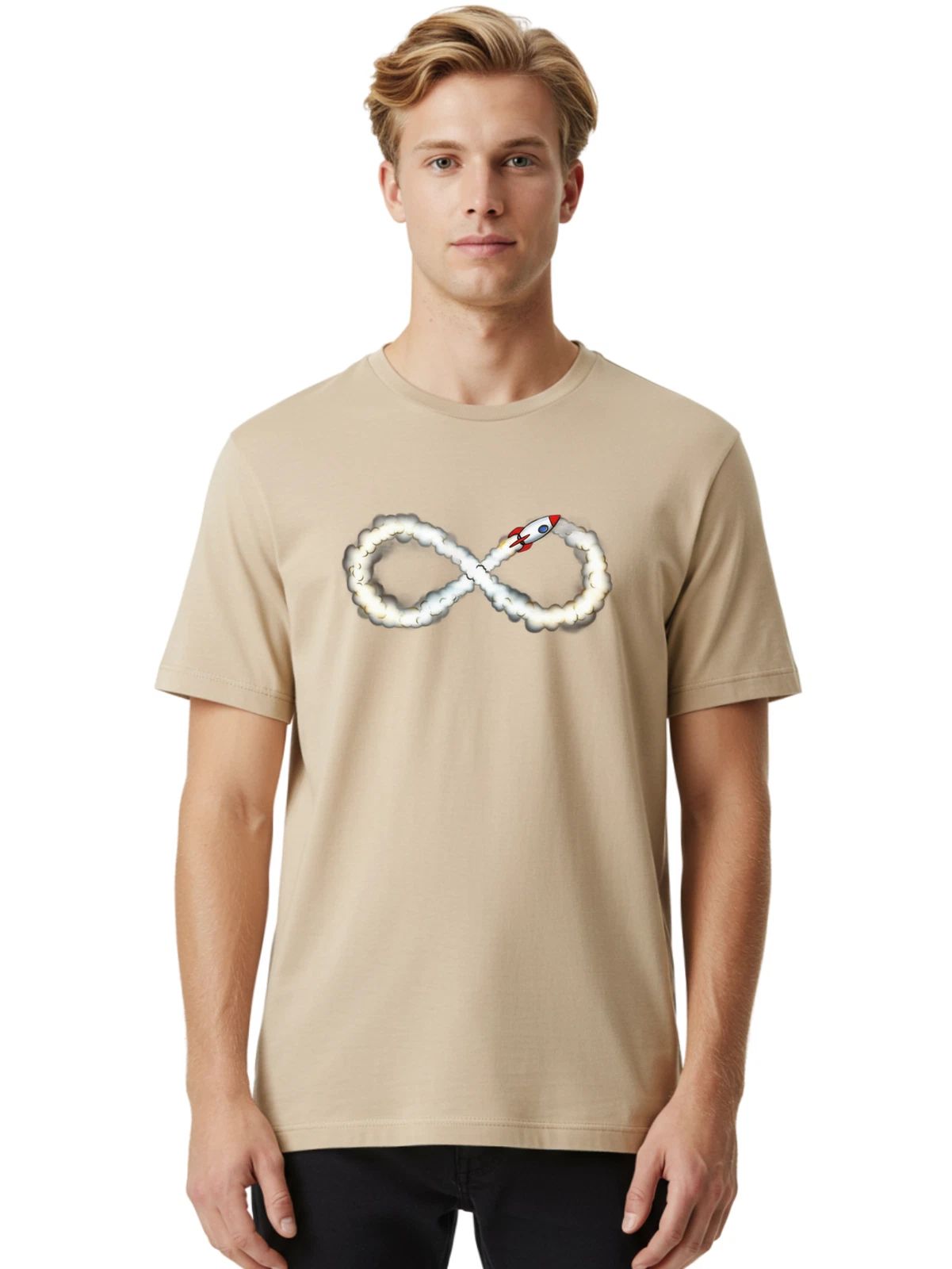Rocket-Infinity Mens Graphic Tee, 100% Cotton, Casual Summer Wear