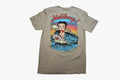 Betty Boop Mens Surfing A Big Wave Maliboop! Tan Shirt New S-XL