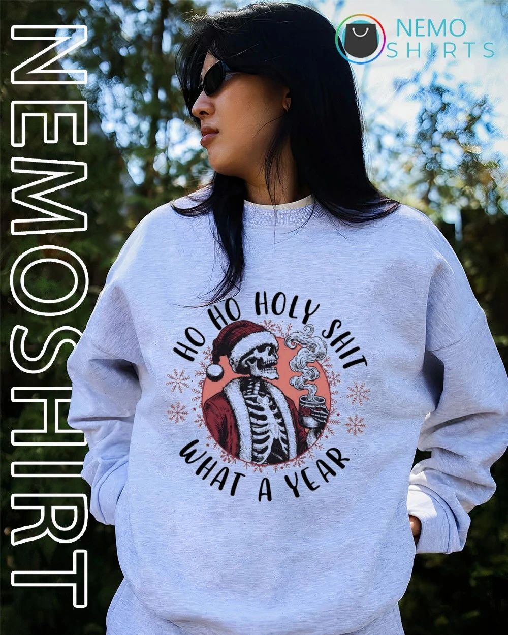 Skeleton Ho Ho Holy Shit What A Year Christmas shirt