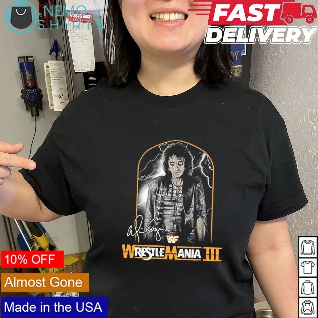 Alice Cooper WWF WrestleMania III signature shirt