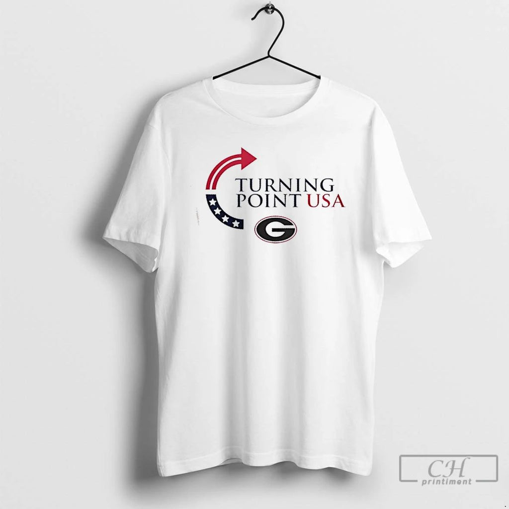 Premium Georgia Bulldogs X Freedom Turning Point Usa Charlie Kirk 2 Sided T Shirts