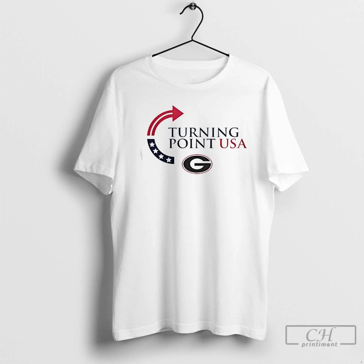 Premium Georgia Bulldogs X Freedom Turning Point Usa Charlie Kirk 2 Sided T Shirts