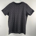 Mens Black White Abstract Speckled Print T Shirt L Short Sleeve Casual Daily