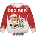 Dog Mom Mum 3D Effect White Trees - Personalized Unisex Ugly Sweater