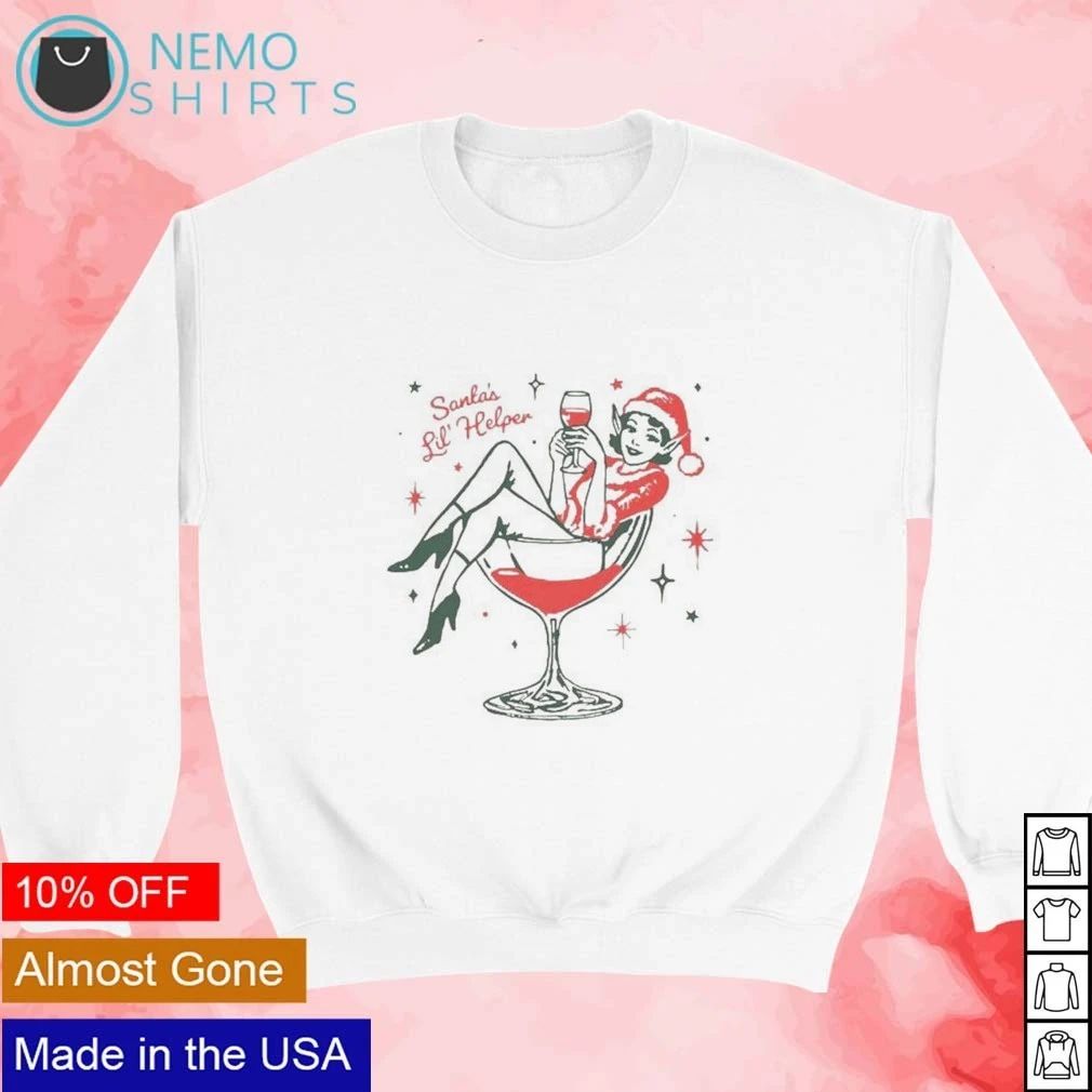 Santa’s Lil’ Helper Vintage Elf Pin-Up Christmas shirt
