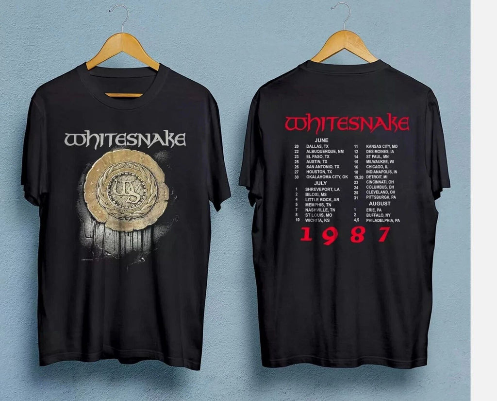 SALE.!!! Vintage 80s WHITESNAKE Self Titled 1987 Tour Concert T-Shirt