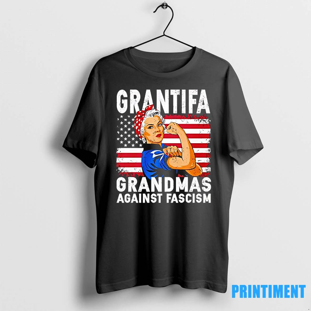 Grantifa Grandmas Against Fascism Flag Rosie The Riveter Tshirts Sweater