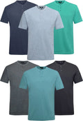 Mens Plain Henley T-shirt Short Sleeve Grandad Neck Top Casual Summer M - 2XL