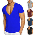 Men Pullover 100% Cotton T-Shirt Short Sleeve Slim Fit Shirt Clubwear Top AU