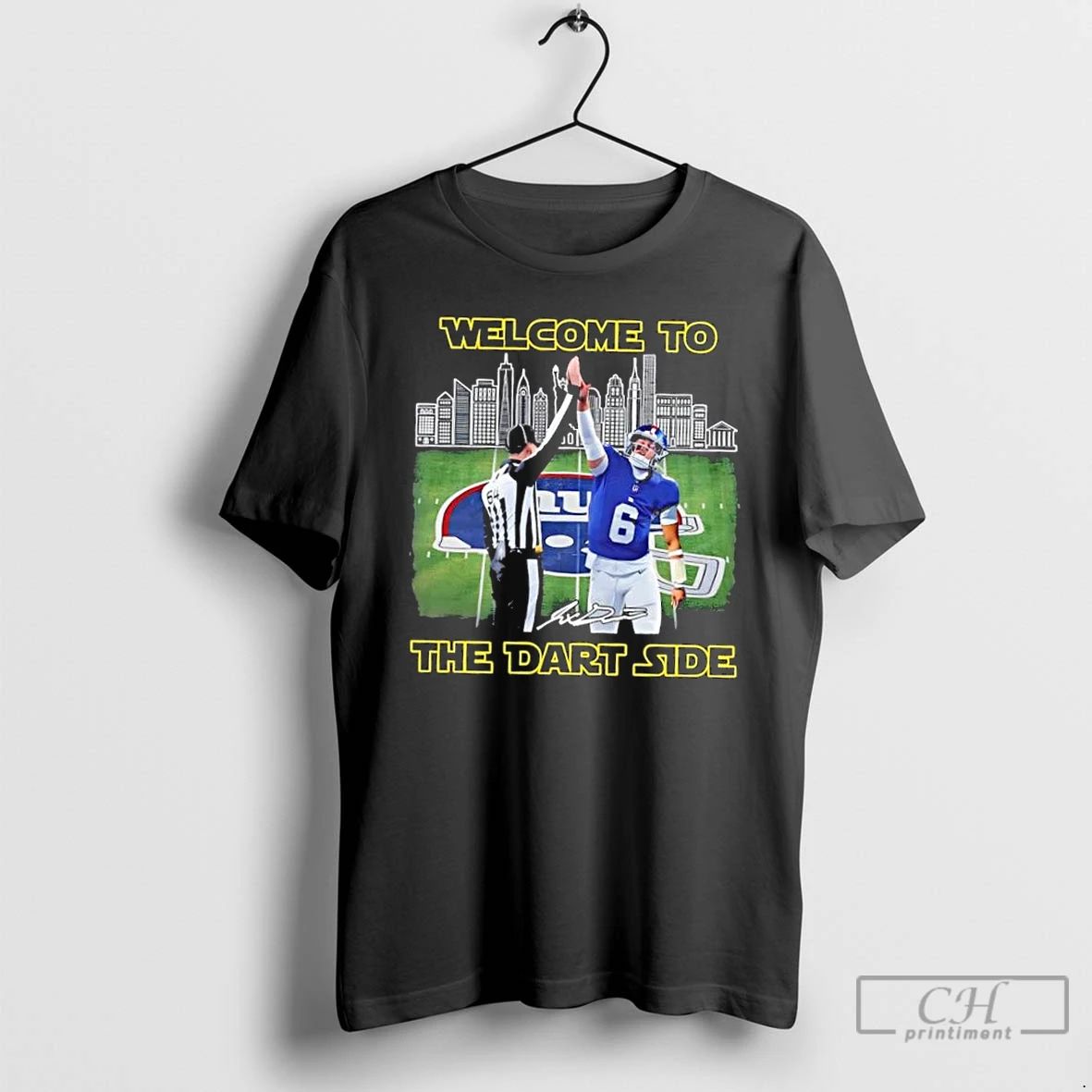 Classic New York Giants Jaxson Dart Welcome To The Dart Side Skyline T Shirts