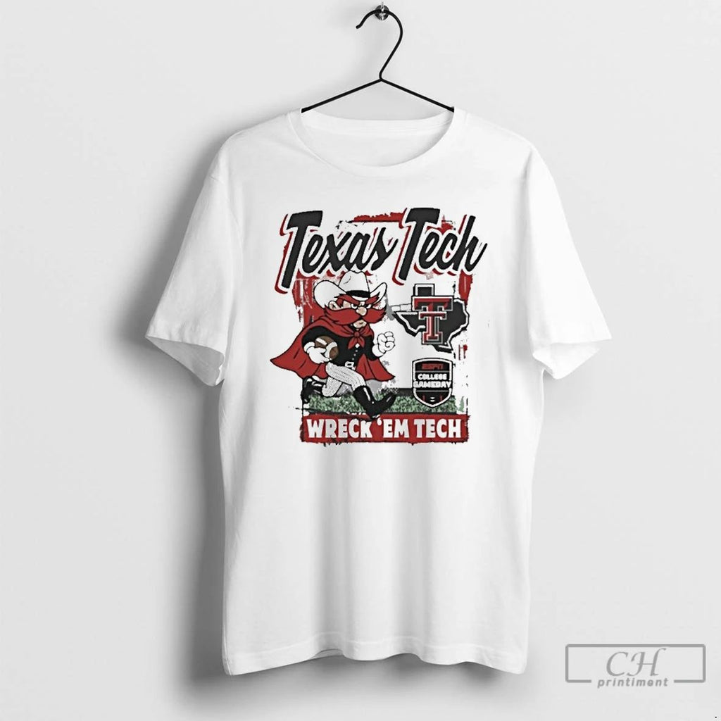 Premium Texas Tech Red Raiders Espn College Gameday Wreck Em Tech Classic Runner T Shirts