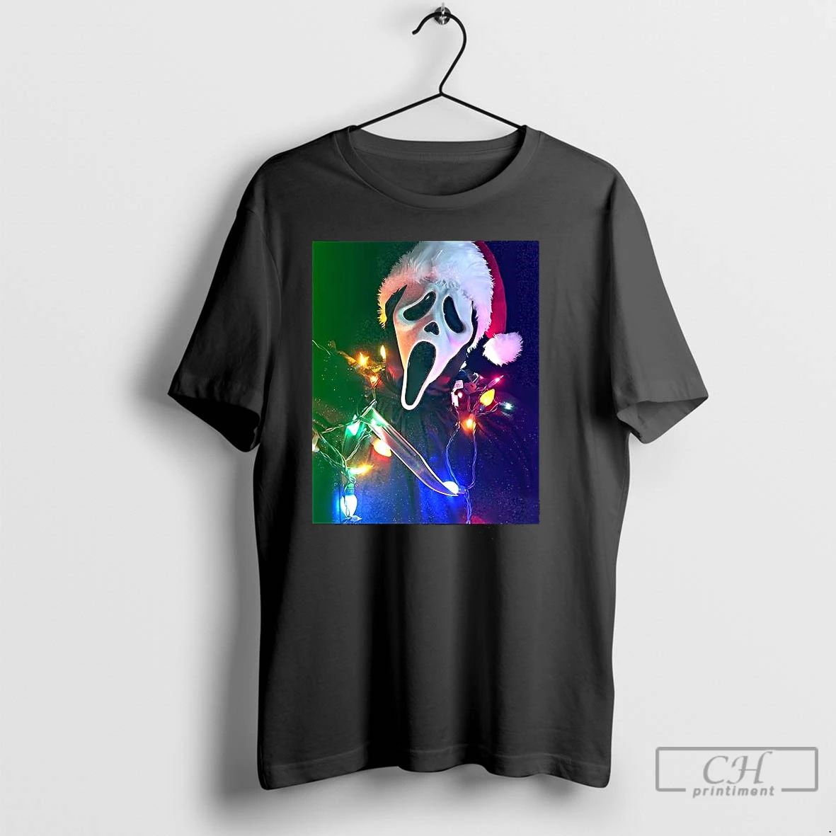 Premium Ghostface String Lights Scream Christmas T Shirts