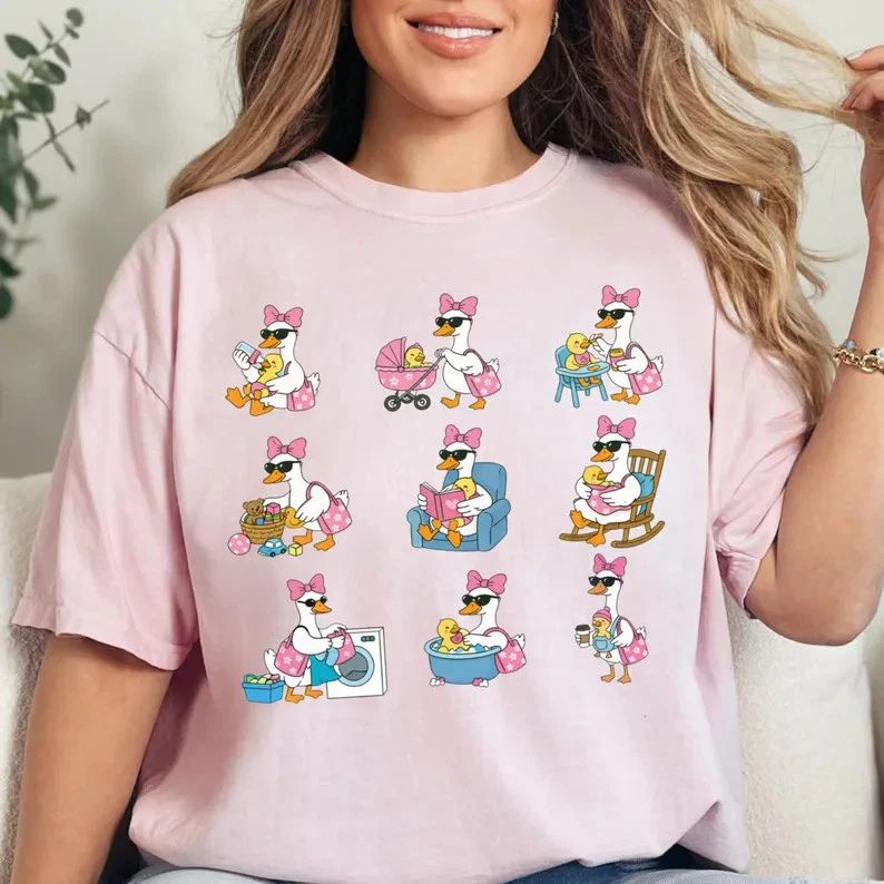 Coquette Mama Goose Comfort Tee Aesthetic Mom Gift Soft Casual