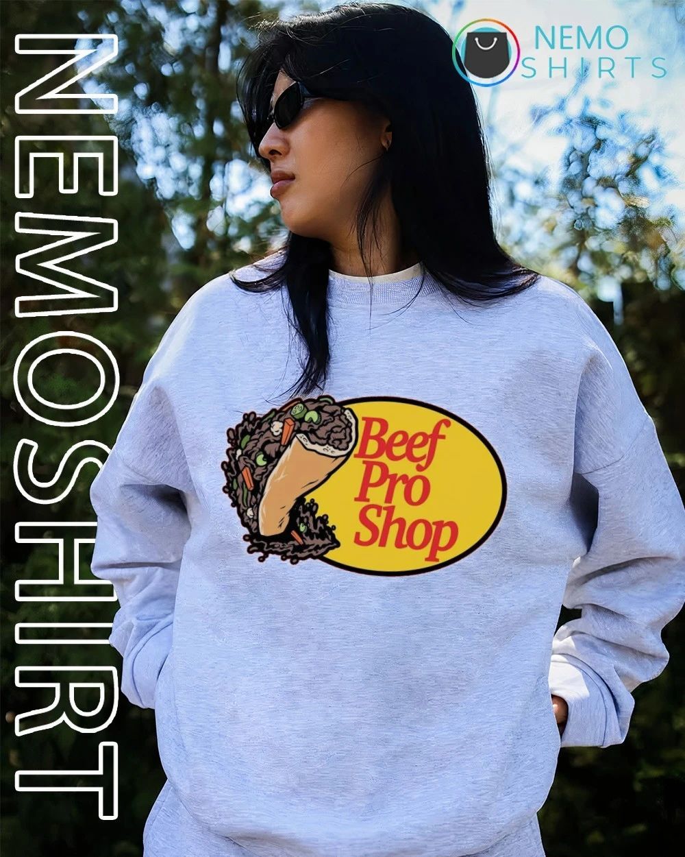 Fishing Bass Pro Shop Beef Pro Shop Parody Food Logo shirt