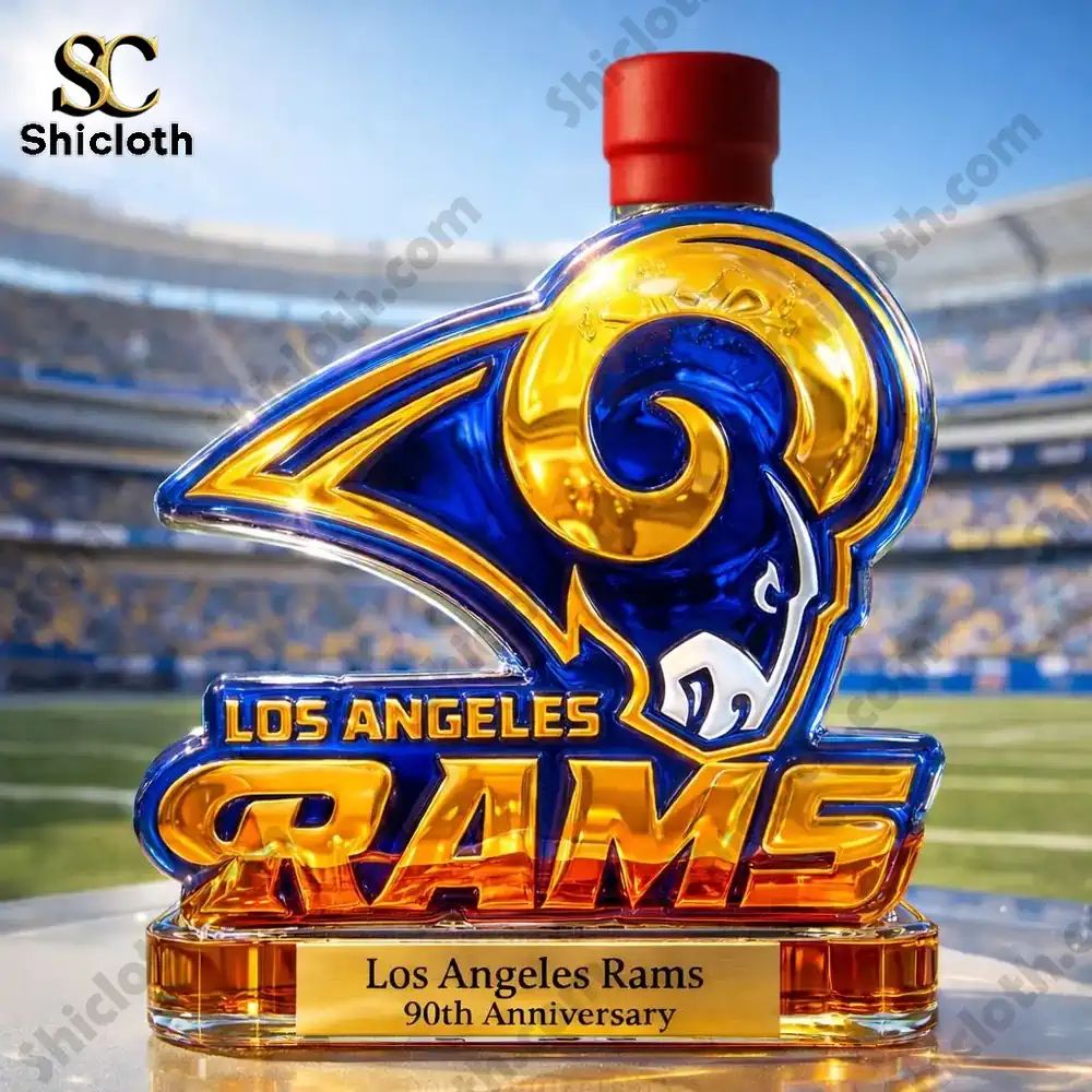 RAMS 90th Anniversary Whiskey Glass Bottle
