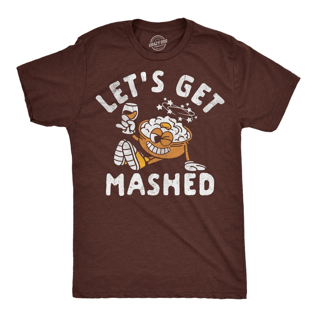 Mens Funny T Shirts Lets Get Mashed Sarcastic Thanksgiving Dinner Graphic