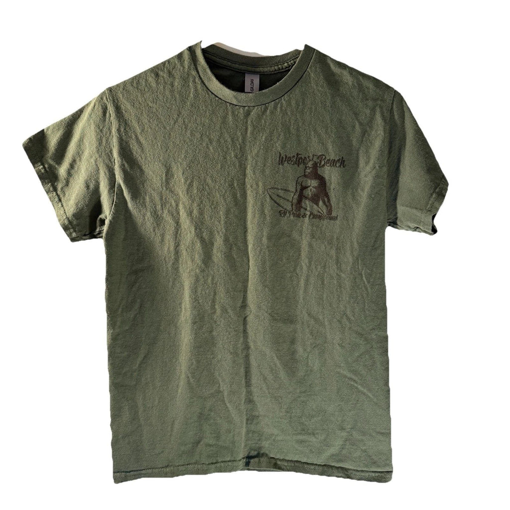 Gildan Ultra Cotton Men's Green Graphic Print T-Shirt Size S