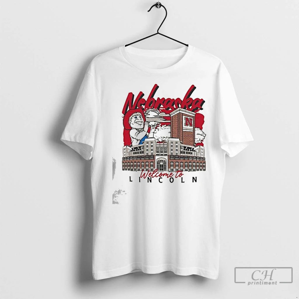 Premium Image One Natural Nebraska Huskers Comfort Colors Hand Drawn Campus Stack