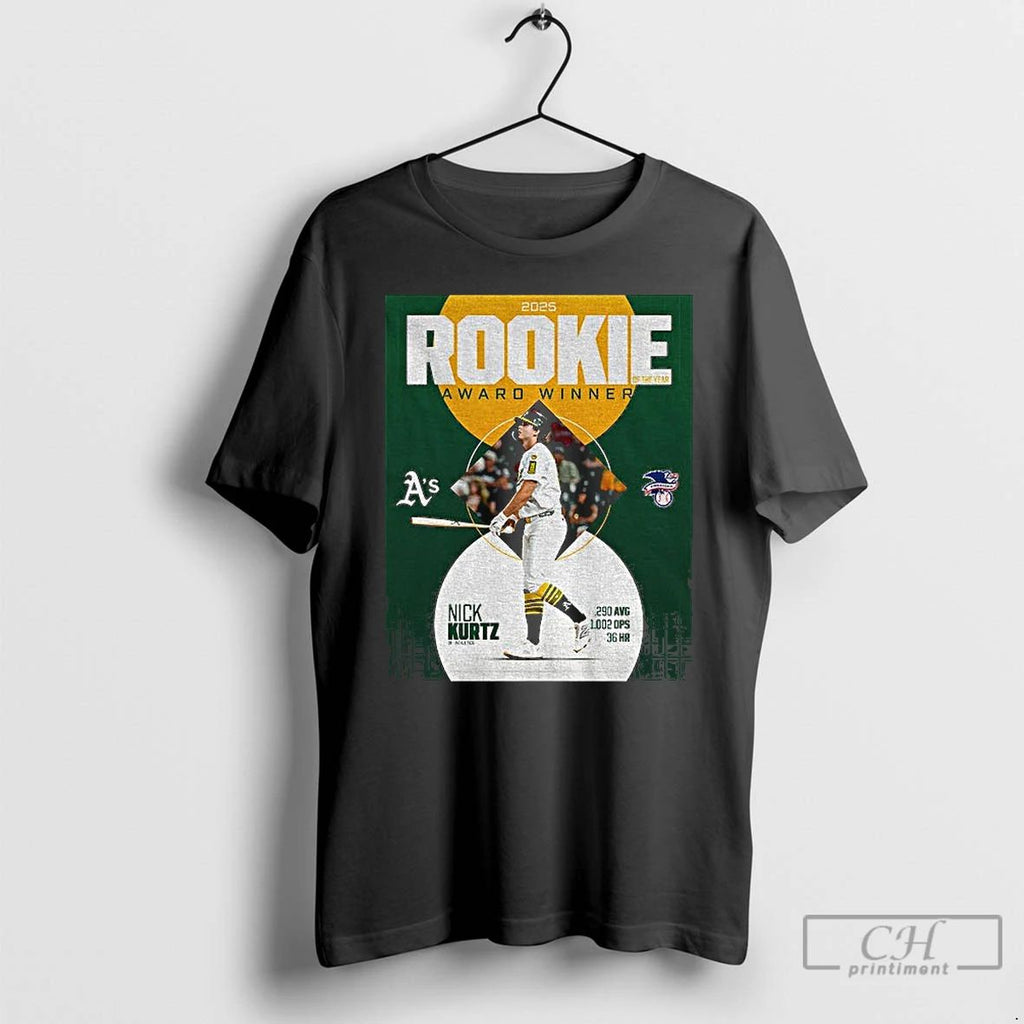 Premium Nick Kurtz Oakland Athletics American League Rookie Award Winner T Shirts