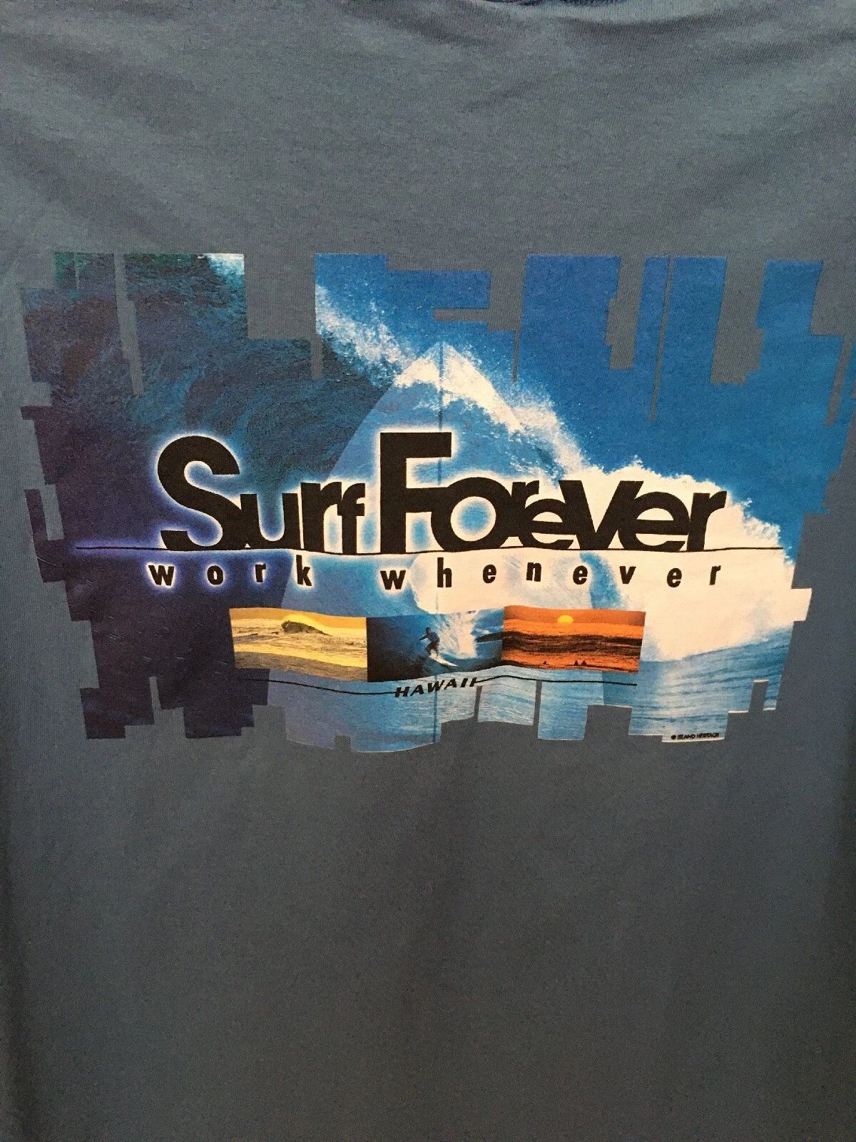Island Heritage New! Made in USA Surf Forever XL Blue T-Shirt *Free Shipping