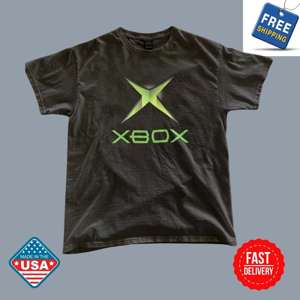 Original Xbox logo green tee - Vintage Gaming Shirts Y2k Xbox 360 retro Inspired