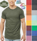 Mens Heathered Tee Soft Blended Fine Jersey Reactive Dyed T-Shirt XS-5XL NEW!