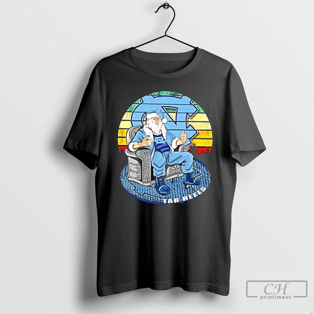 Premium North Carolina Tar Heels X Santa Claus Christmas Vintage T Shirts