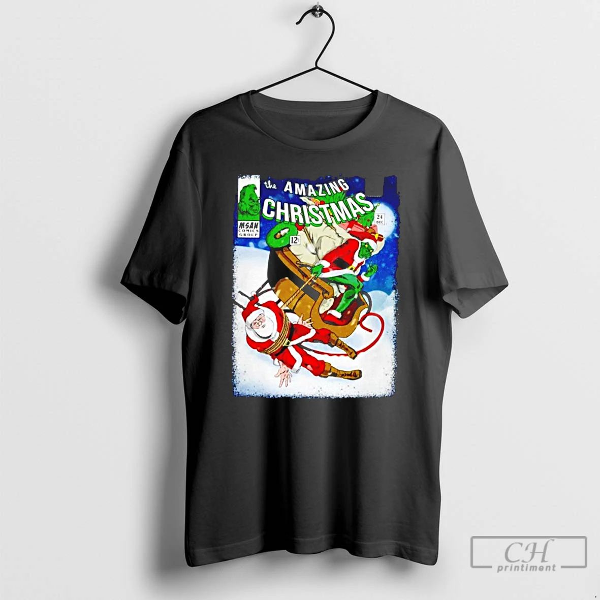 Classic The Grinch And Santa Claus The Amazing Christmas Comic T Shirts