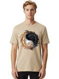 Yin-Yang-Dragons-2 Mens Graphic Tee, 100% Cotton, Casual Summer Wear